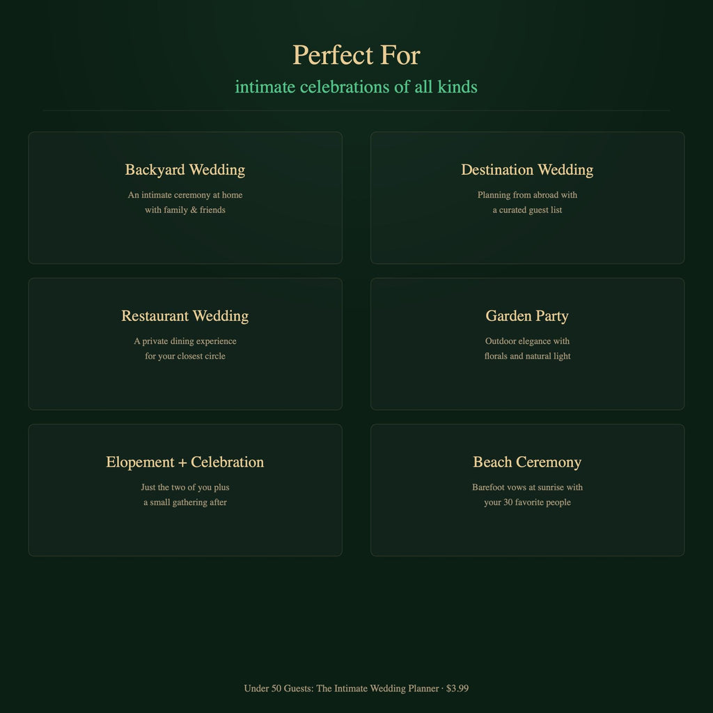 Intimate Wedding Planner | Under 50 Guests, Budget Tracker (Digital Download)