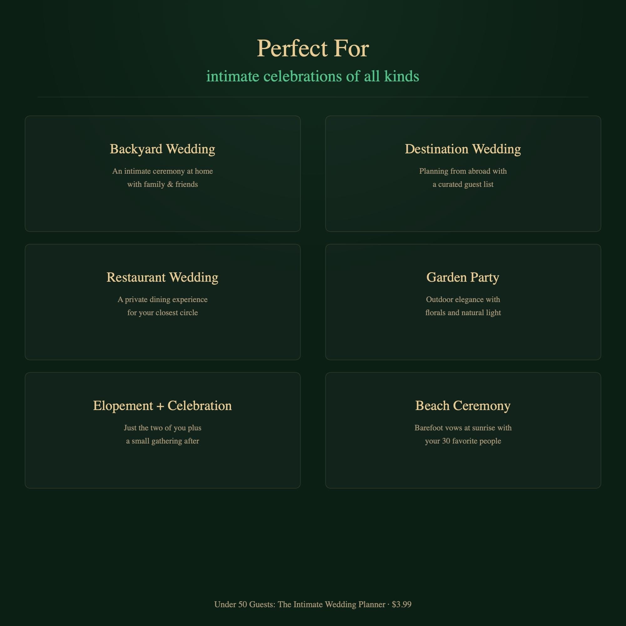 Intimate Wedding Planner | Under 50 Guests, Budget Tracker (Digital Download)