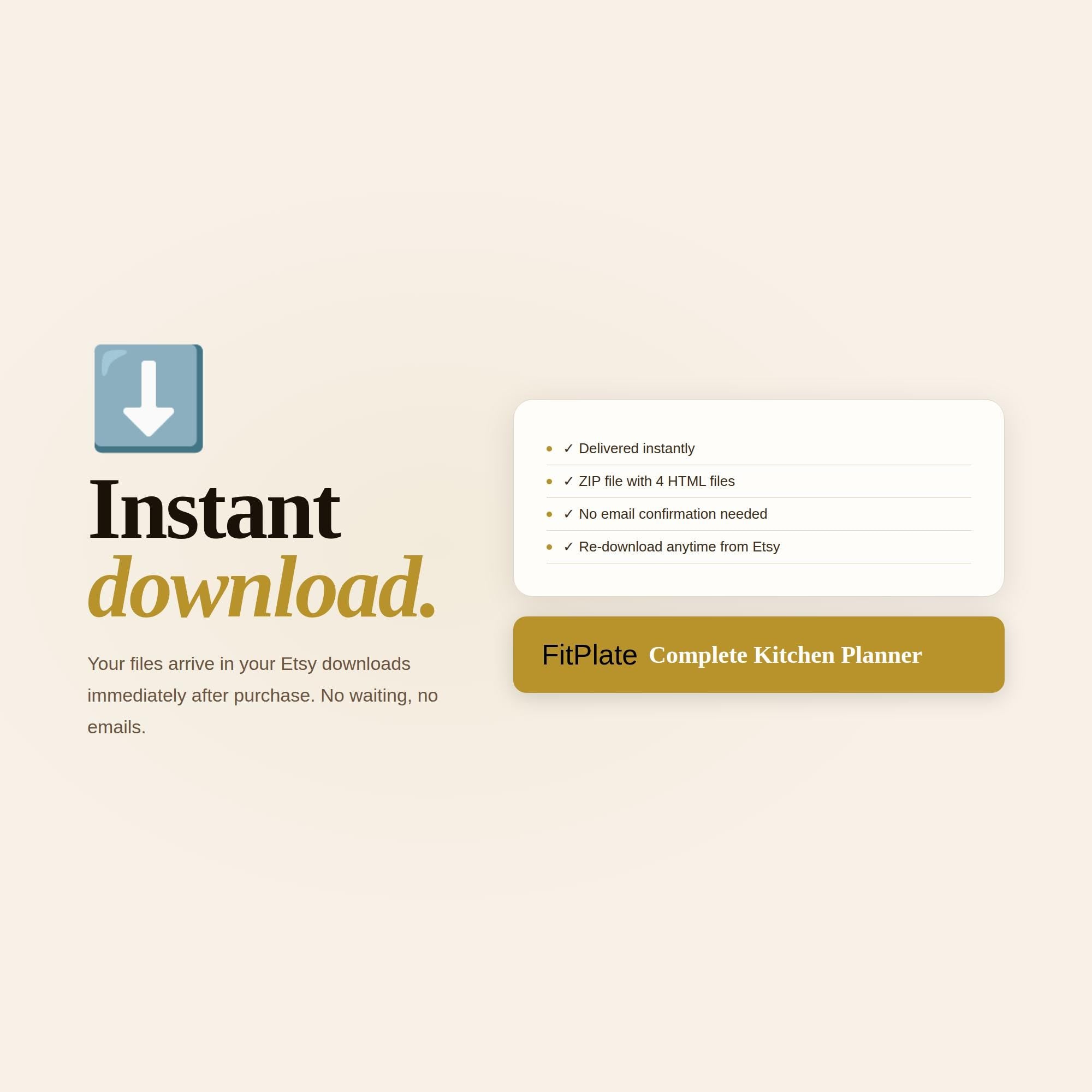 FitPlate Meal Planner | Calorie Macro Nutrition Tracker (Digital Download)