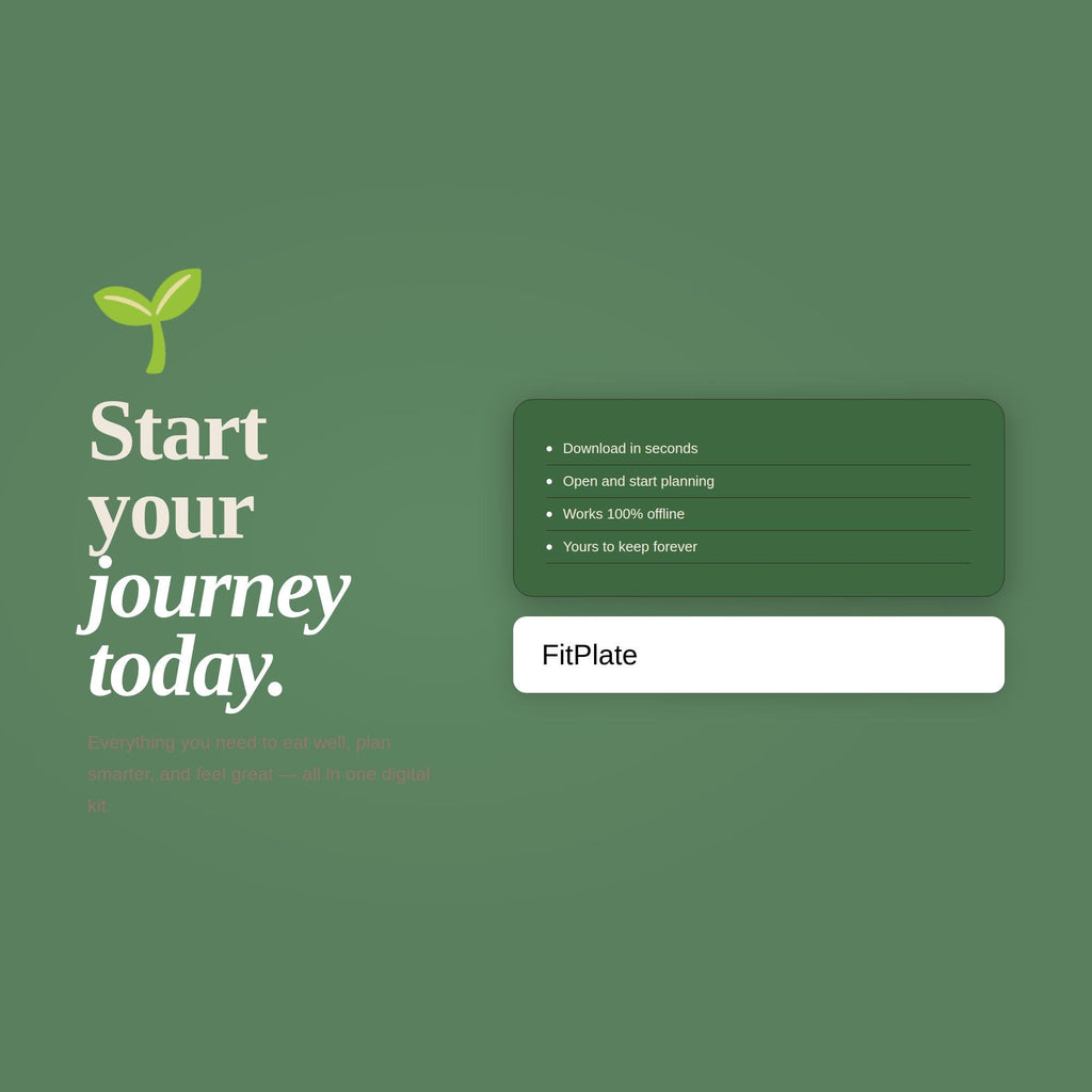 FitPlate Meal Planner | Calorie Macro Nutrition Tracker (Digital Download)