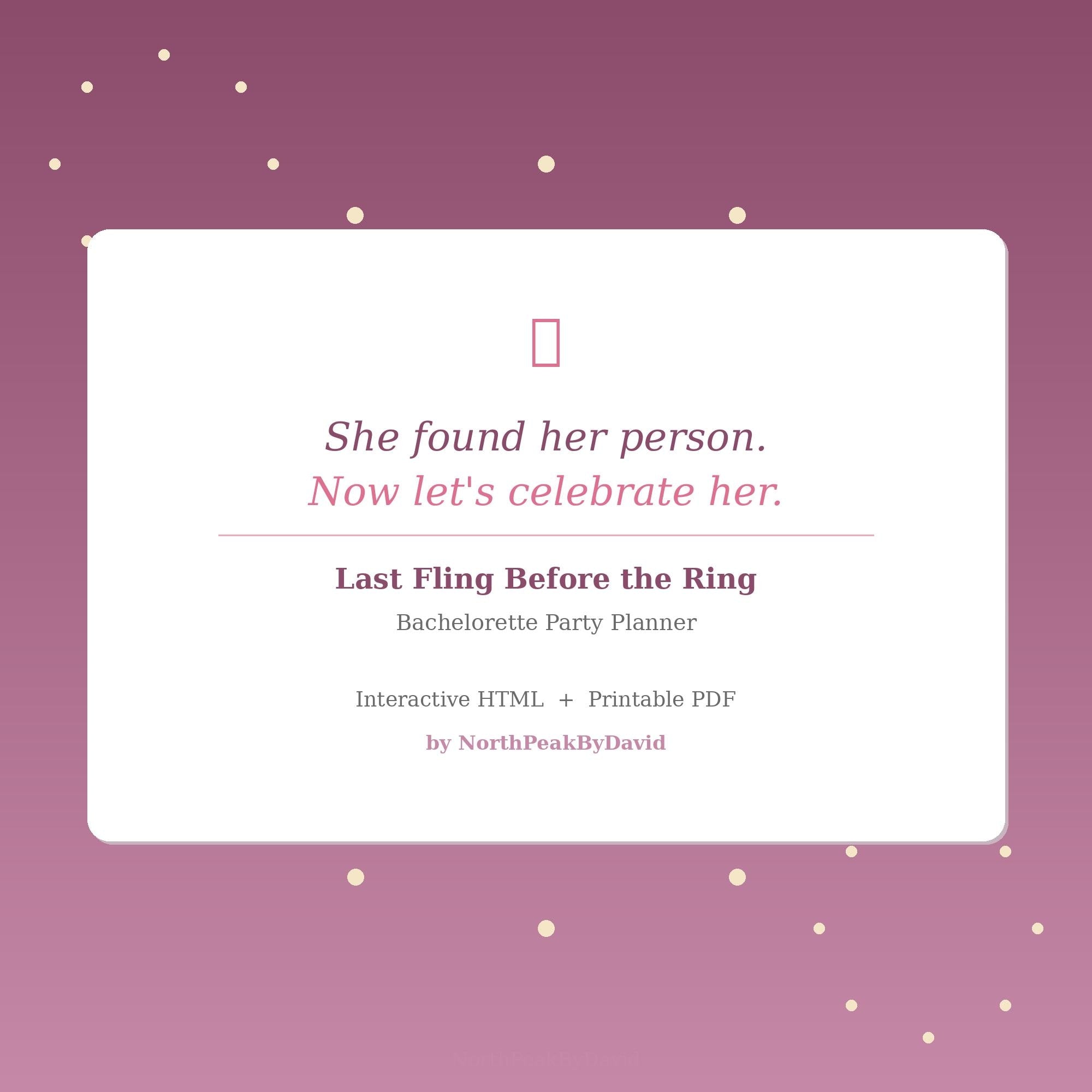 Bachelorette Party Planner | Itinerary, Guest List, Budget Tracker (HTML/PDF)