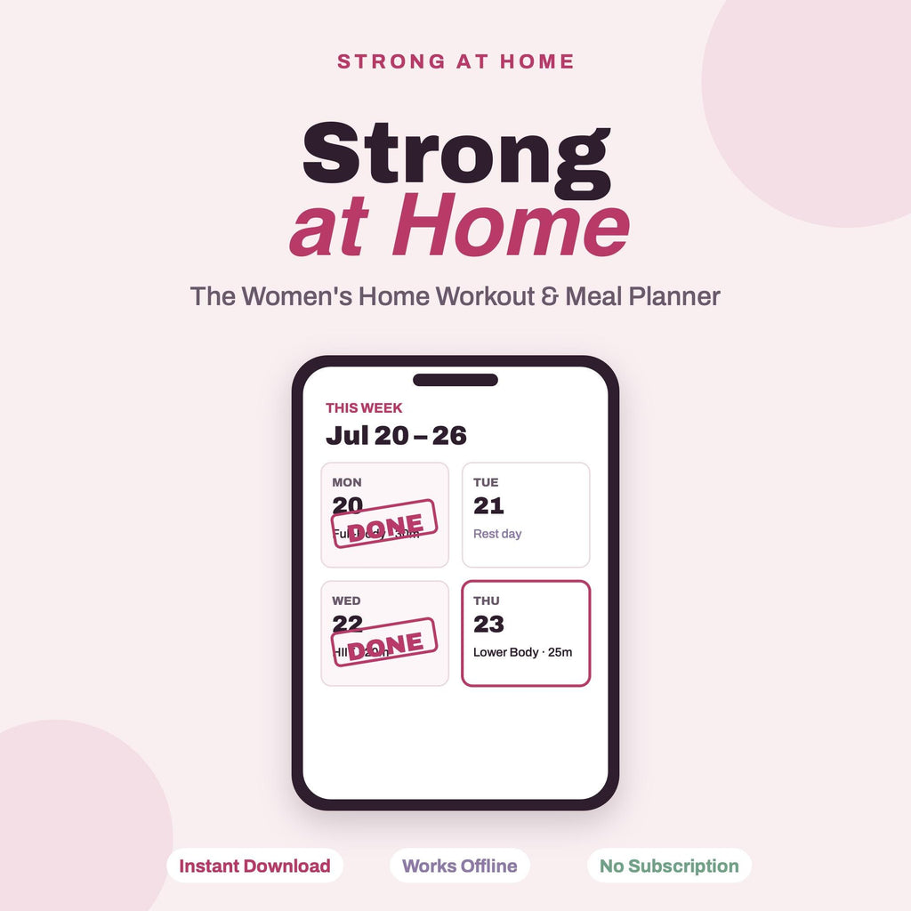 Home Workout Planner | Digital Fitness, Meal, Calorie Tracker (Digital Download)