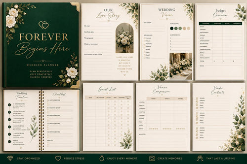 Digital Wedding Planner  Budget Tracker, Guest List, Checklist & Vendors | Instant Download