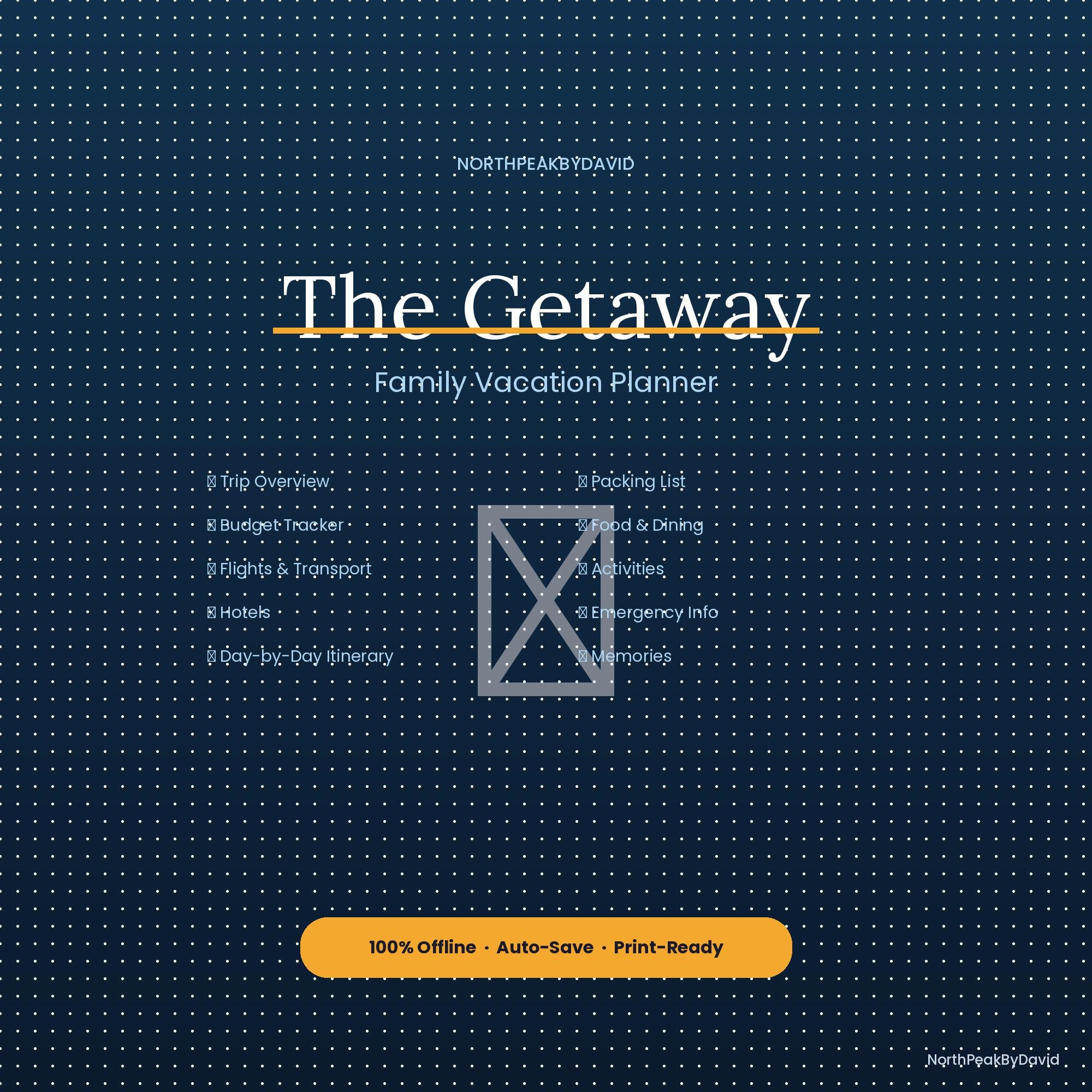 Family Vacation Planner | Interactive Budget Itinerary Packing List (Digital Download)