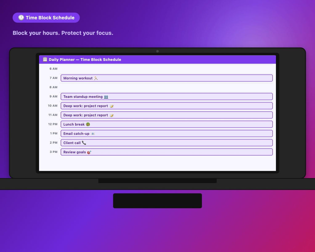 ADHD Focus Planner Pro, Habit Tracker, Pomodoro Timer (HTML Download)