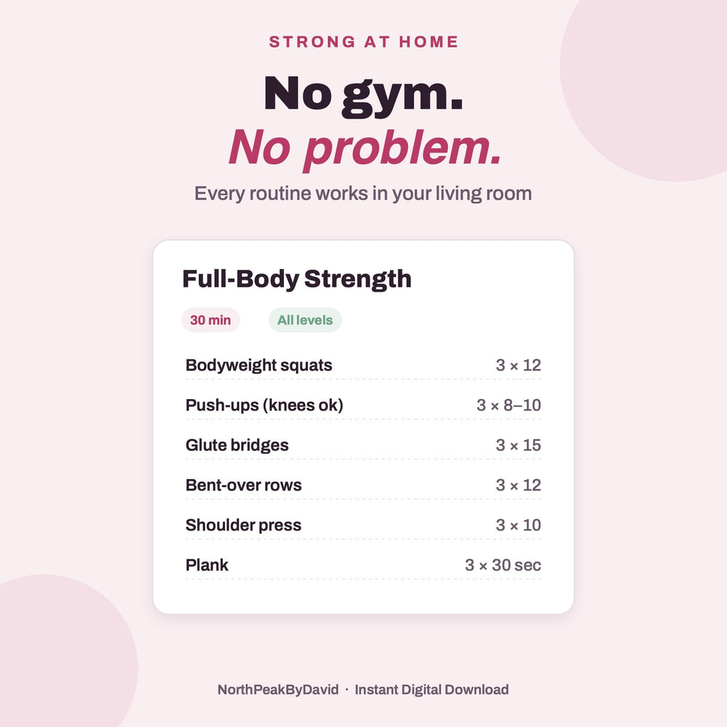 Home Workout Planner | Digital Fitness, Meal, Calorie Tracker (Digital Download)