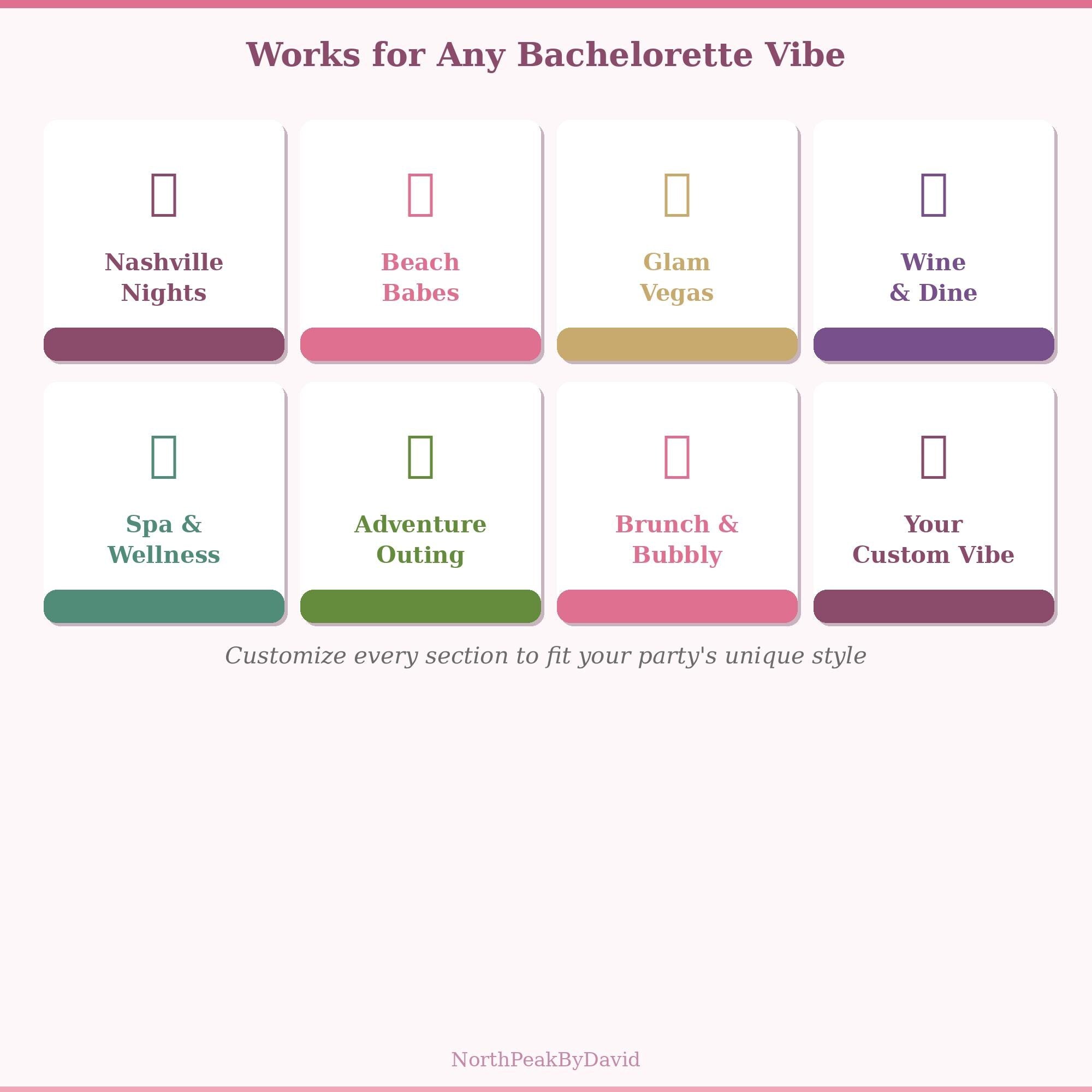 Bachelorette Party Planner | Itinerary, Guest List, Budget Tracker (HTML/PDF)