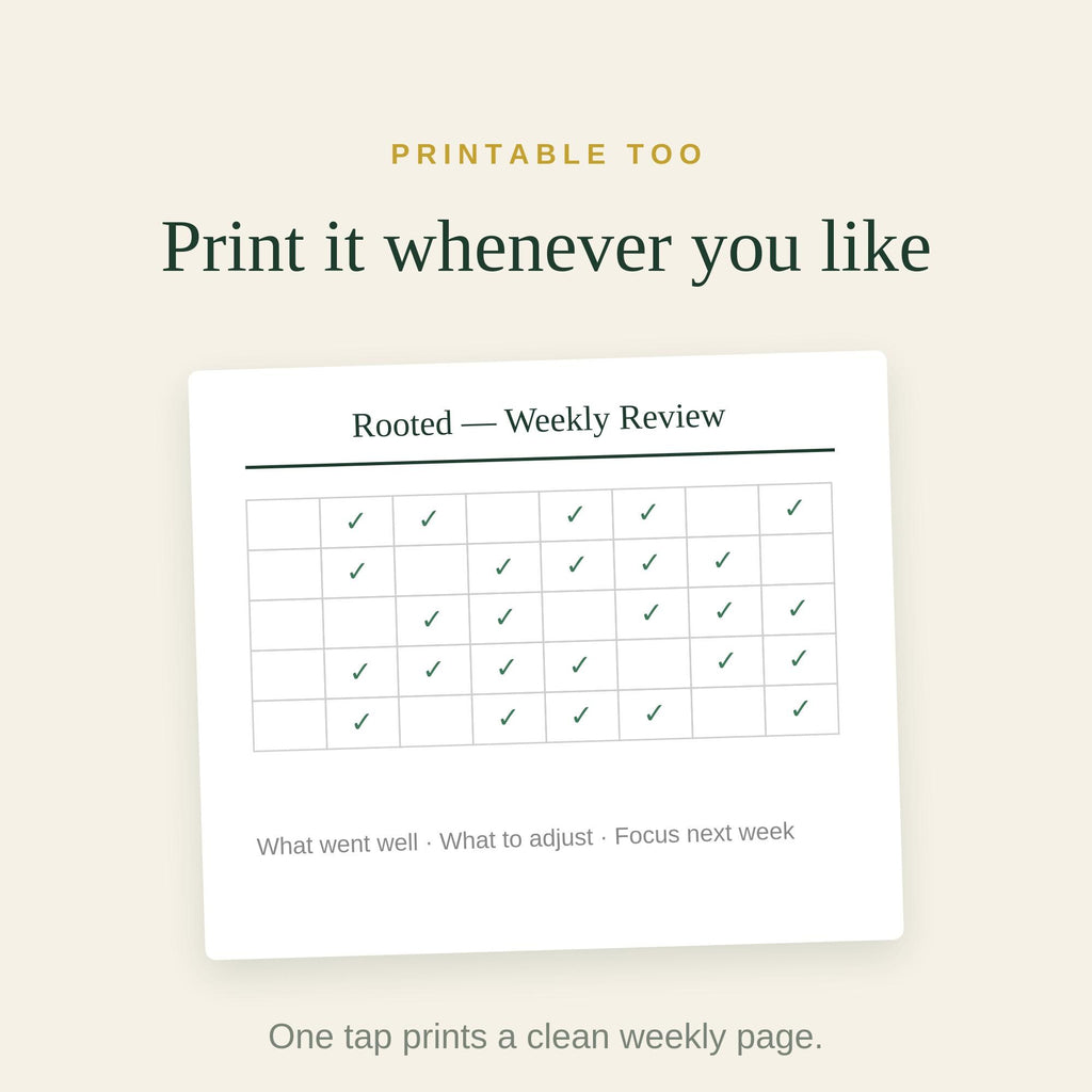 Rooted Wellness Tracker | Daily Habit, Mood, Gratitude Journal (Digital Download)