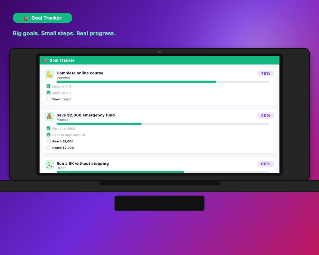 ADHD Focus Planner Pro, Habit Tracker, Pomodoro Timer (HTML Download)