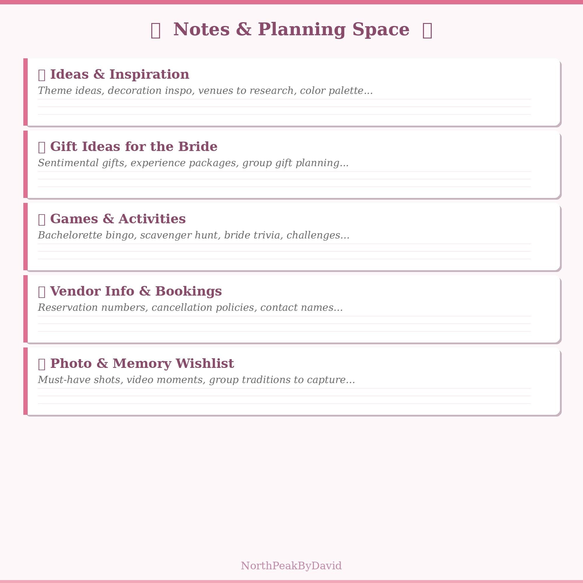 Bachelorette Party Planner | Itinerary, Guest List, Budget Tracker (HTML/PDF)