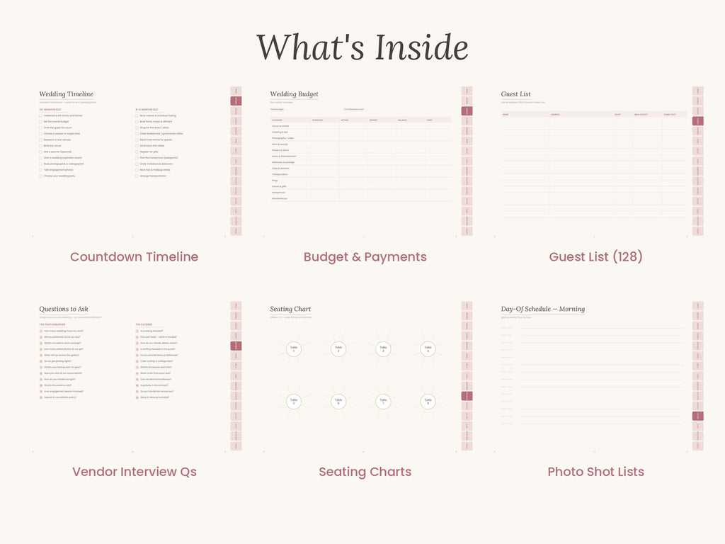 Sage Wedding Planner | Digital Wedding Planner for GoodNotes & iPad | Undated Timeline, Budget, Checklist, Guest List | Fillable PDF
