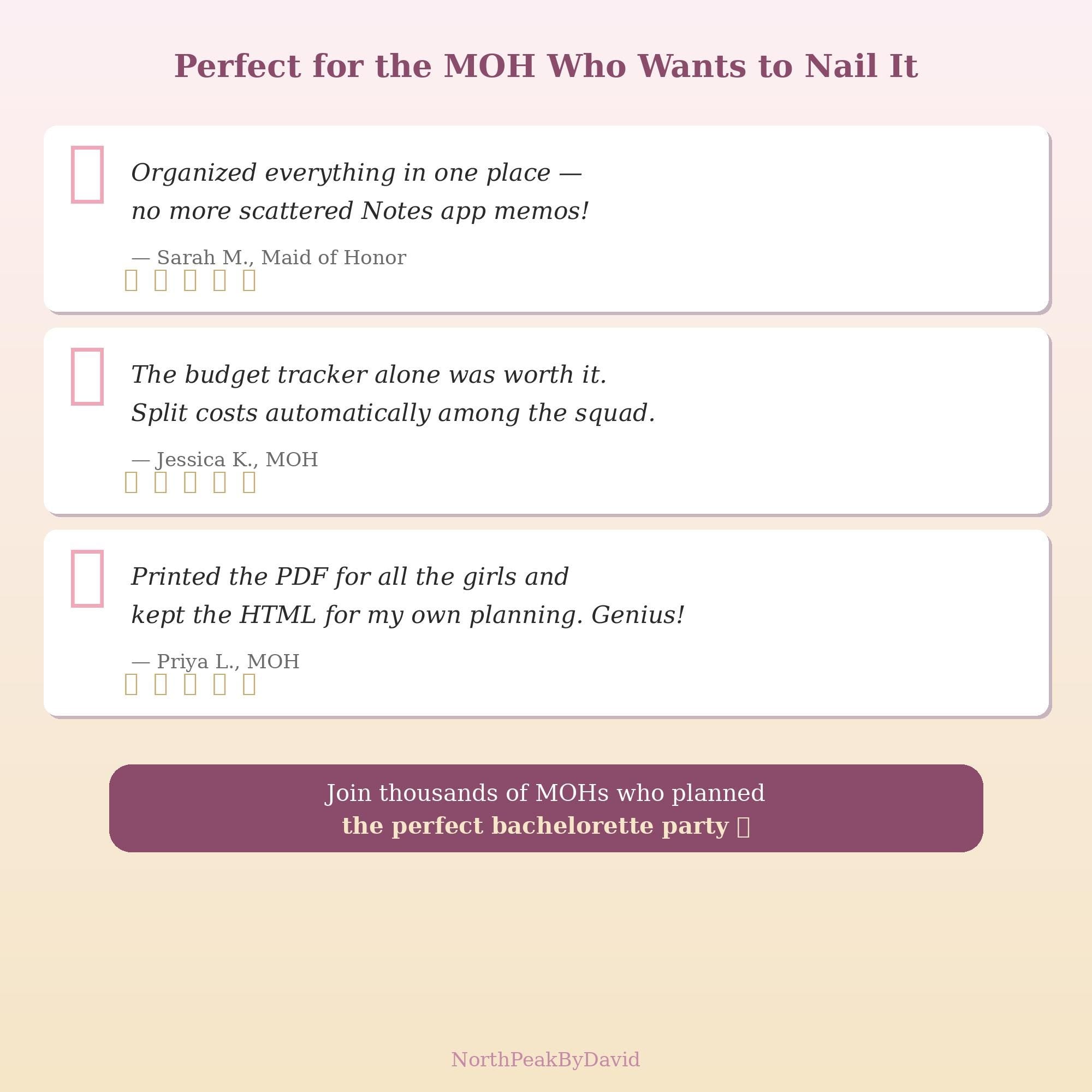 Bachelorette Party Planner | Itinerary, Guest List, Budget Tracker (HTML/PDF)