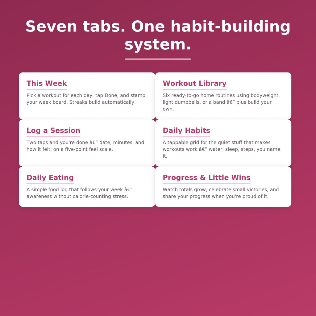 Home Workout Planner | Digital Fitness, Meal, Calorie Tracker (Digital Download)